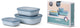 Mepal - multikom cirqula vershouddoos set - 500 + 1000 + 2000 ml - rechthoekig - nordic blue