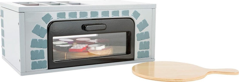 Load image into Gallery viewer, Small foot - houten speeleten pizza-oven set, 25dlg.
