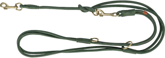 Trixie hondenriem pure verstelbaar rond gestikt leer saliegroen 200x1 cm