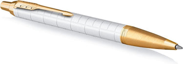 Parker im premium balpen | pearl met gouden detail | medium punt met blauwe inkt | geschenkdoos
