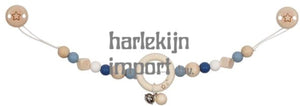 Goki houten wandelwagenketting ster blauw met clips