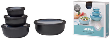 Mepal - multikom cirqula vershouddoos set - 350 + 750 + 1250 + 2250 ml - rond - nordic black