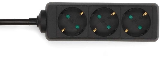 Nedis stekkerdoos - randaarde stekker type f (cee 7 7) - 3-wegs - 3.00 m - 3680 w - 16 a - zwart