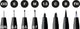 Faber-castell tekenstift - pitt artist pen - zwart - 8-delig xxs, s, f, m, b, c, 1.5, fh - fc-167158