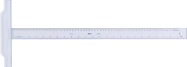 Aristo tekenhaak - lengte 60cm - mm cm inch schaalverdeling - glashelder plexiglas - met anti-slip noppen - ar-23176