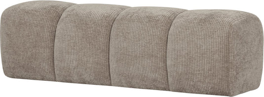Woood mojo eetbankje 164 cm - ribstof - donker zand - 49x164x45