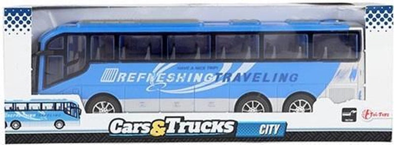 Afbeelding laden in galerijviewer, Cars trucks vehicool reisbus blauw frictie - 32cm
