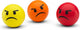 #winning emoticon stressballen - fopartikel - zacht medium hard - geel oranje rood
