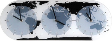 Nextime mondial – wandklok – 50 × 18.6 × 3.6 cm – glas – wit