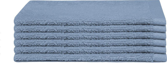 Seahorse pure - washandjes - 16x21 cm - denim - set van 6