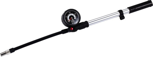 Bbb cycling airshock voorvorkpomp - mini fietspomp met drukmeter schokdempers en voorvorken - 28 bar - zwart zilver - bmp-29