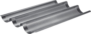 Westmark baguette bakvorm, voor 3 stokbroodjes, lengte: 38,5 cm elk, staal, anti-aanbakbedekt, lang, antraciet, 32982260