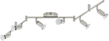 Eglo buzz - plafondspots - 6 lichts - led - nikkel-mat