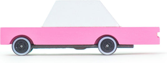 Candylab toys candycar world: pink sedan (f236) 8,9x4,1x3cm, wooden diecast, magnetic, in giftbox, 3+
