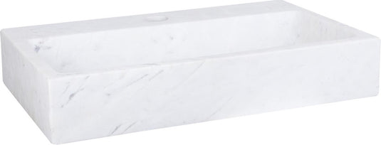 Differnz flat fontein 38x24x8cm 1 kraangat recht mat rechthoek marmer wit