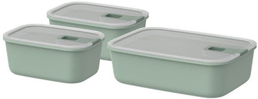 Mepal vershouddoos set easyclip - 2x 700 + 1500 ml - vershoudbakjes met schuifsluiting - geschikt voor magnetron. stoomoven. koelkast en vriezer - nordic sage