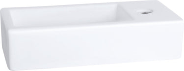 Differnz ravo fontein - 38.5x18.5x9.5cm - 1 kraangat rechts - keramiek wit