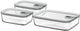 Mepal glazen vershouddoos set easyclip - 2x 1000 + 2250 ml - glazen vershoudbakjes met schuifsluiting - geschikt voor magnetron. (stoom)oven. koelkast en vriezer - nordic sage