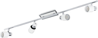 Eglo davida - plafondspots - 4 lichts - chroom, wit