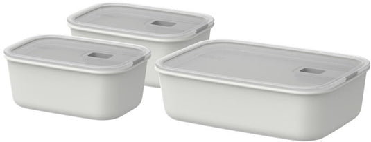 Mepal vershouddoos set easyclip - 2x 700 + 1500 ml - vershoudbakjes met schuifsluiting - geschikt voor magnetron. stoomoven. koelkast en vriezer - nordic white