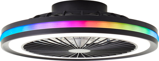 Brilliant palmero - plafondventilator - plafondventilator - led 40w - 3000k-6500k - dimbaar - zwart