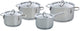 Bk profiline pannenset 4-delig - 16 18 20cm - zonder pfas-vrije antikleeflaag - pannenset inductie - rvs kookpan - ovenbestendig tot 160°c - met deksel - zilver