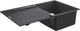 Grohe k500 composiet spoelbak met afdruipgedeelte - 86cm - inbouw - met overloop en automatische afvoer - granite black