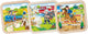 Goki houten puzzel - set van 3 - brandweer, tractor, paard - 9 stukjes