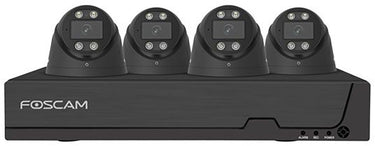 Foscam fn9108e-t4-2t kit beveiligingscamera set - 4 camera's - poe - 2tb geheugen - nachtzicht 20m - 5mp - zwart