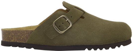 Scholl fae new suede khaki instappers dames