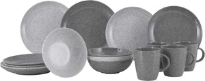 Gimex solid line servies - granite - grijs - 16-delig