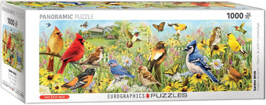 Eurographics - tuin vogels [garden birds] - greg giordano - 1000 stukjes 96×32cm (b×h) - panorama legpuzzel