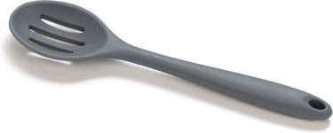 Basic culinair keukenlepel met gleuf - siliconen - 20cm - grijs