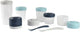 Béaba - bewaarpotjes - set van 12 - 2x90ml, 4x150ml, 6x250ml + 2 siliconen lepels - hermetisch - magnetron - blauw grijs - bpa-vrij
