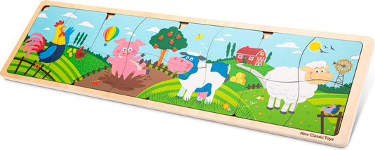 New classic toys ® houten boerderij legpuzzel - 4 in 1 puzzel - boerderijdieren - fsc