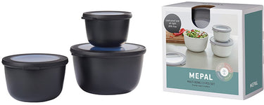 Mepal - multikom cirqula vershouddoos set - 500 + 1000 + 2000 ml - rond - nordic black