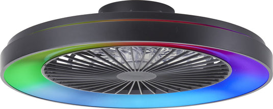 Brilliant mazzaro - plafondventilator - led 48w - 3000k-6500k - 58cm - dimbaar - zwart