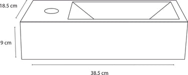Differnz ravo fontein - 38.5x18.5x9.5cm - 1 kraangat links - keramiek wit