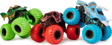 Monster jam - charged beasts-set - officiële dragon - octon8er - jurassic attack-metalen monstertrucks - schaal 1:64