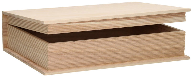 Load image into Gallery viewer, Merkloos sans marque houten kist boekvorm - l 35,5 cm x b 25,3 cm x h 9,7 cm
