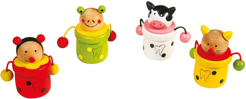 Load image into Gallery viewer, Small foot - houten melktandenpotje dier, 4st.
