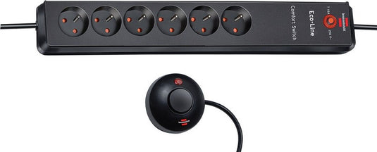 Brennenstuhl eco-line comfort switch stekkerdoos 6 voudig anthraciet 2m h05vv-f 3g1,5 *be*
