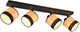 Rl live your light reality bolzano - spot - zwart mat - excl. 4x e14 10w - kap houtlook
