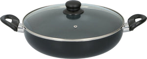Alpina hapjespan - ø28cm - met glazen deksel - anti-aanbaklaag - alle warmtebronnen - aluminium glas