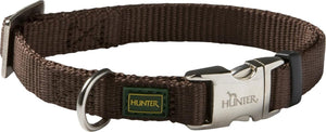 Hunter klikhalsband alu nylon soft bruin - hondenhalsband - 40-55x2.0 cm