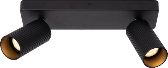 Lucide clubs - plafondspot (plafondlamp) - 2xgu10 - zwart