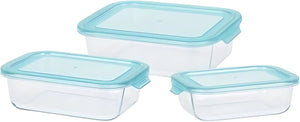 Storage solutions excellent houseware vershoudbakjes met deksel - glas - set 3x stuks - 630 1040 1500 ml - luchtdicht - met clips