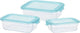 Storage solutions excellent houseware vershoudbakjes met deksel - glas - set 3x stuks - 630 1040 1500 ml - luchtdicht - met clips