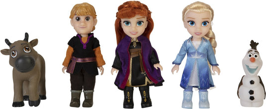 Jakks disney frozen 2 kleine poppen 5-delige cadeauset 15cm (kristoff, anna, sven, elsa, olaf)