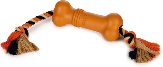 Beeztees sumo fit bone - hondenspeelgoed - rubber - oranje - 20x6x6 cm